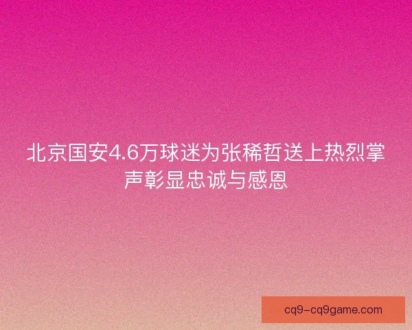 北京国安4.6万球迷为张稀哲送上热烈掌声彰显忠诚与感恩